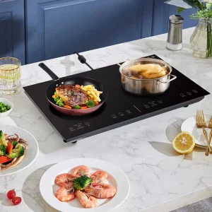 Portable Induction Hob 2800W Electric Cooktop Countertop 2 Burner Double Cooker