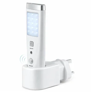 RECHARGEABLE LED EMERGENCY LIGHT PLUG IN POWER FAILURE TORCH SENSOR 2 IN 1 LIGHT